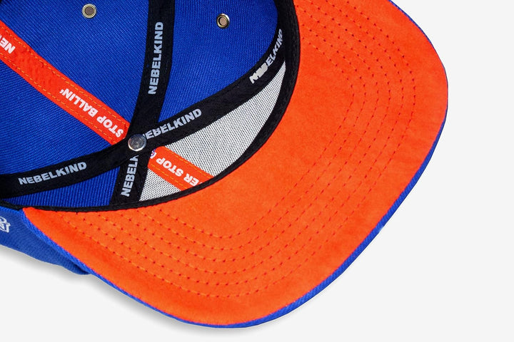 Nebelkind Snapback Cap Ballin' Blau Orange Basketball-Comic-Figur Grössenverstellbar Unisex One Size