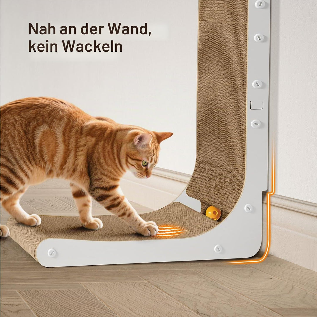 Gimars Hohe 47cm L förmige Kratzbrett Katze mit Ball, Vertikaler kratzpappe für Katzen, Langlebiges