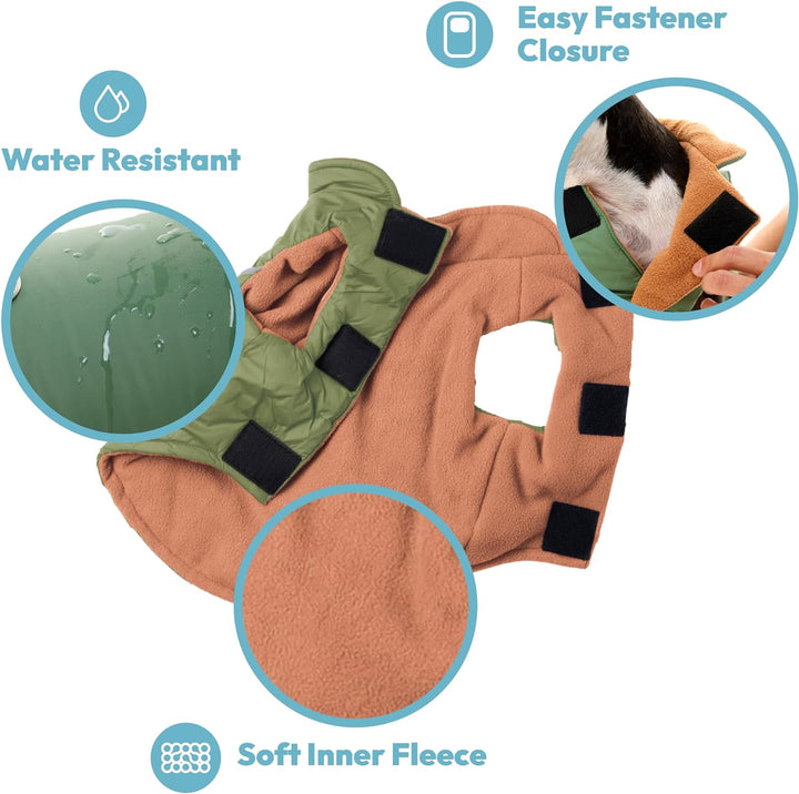 Gooby - Sportweste, Fleece gefütterte kleine Hunde Kaltwetterjacke Mantel Pullover mit reflektierend