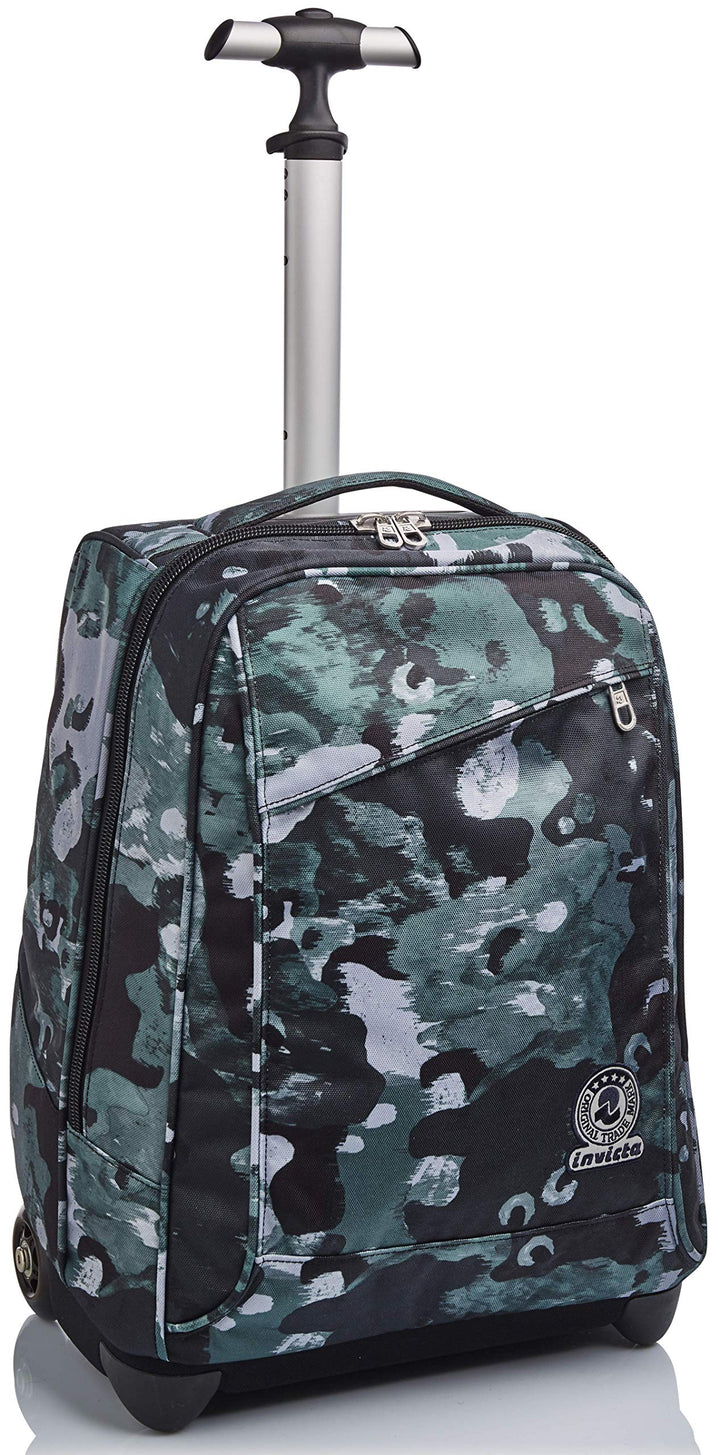 Invicta Trolley, 2 in 1, Schulranzen mit Rollen, Rucksack mit Trolleyfunktion für Schule, Reisen, Mä