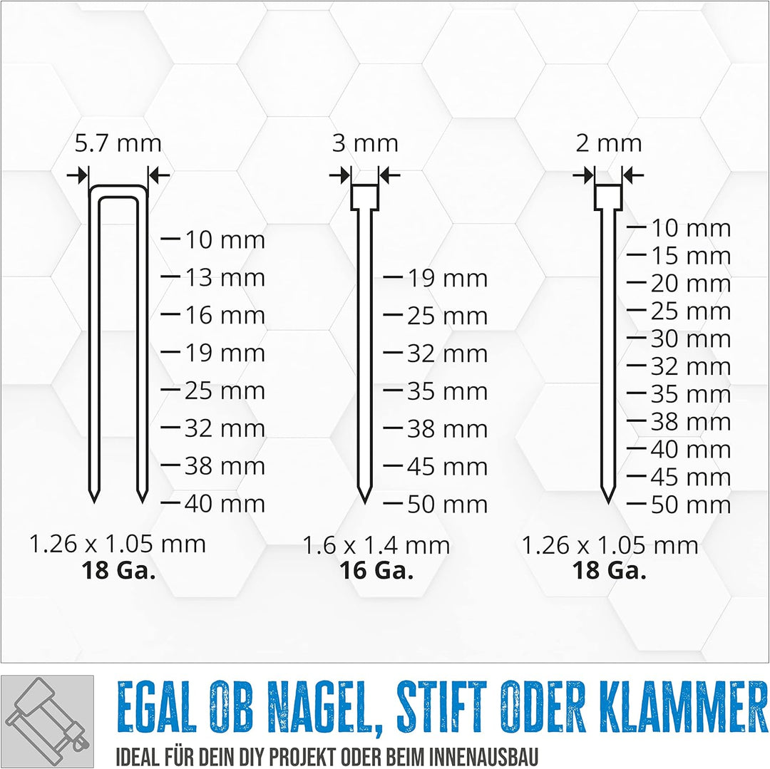 Güde 40221 DRUCKLUFT-KLAMMERGERÄT/NAGLER 3IN1, 25 x 6 x 24 CM