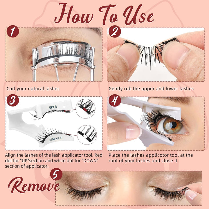 Higu clace Magnetische Wimpern,Magnet Wimpern Ohne Eyeliner,Magnetische Wimpern mit Applikator,Wimpe