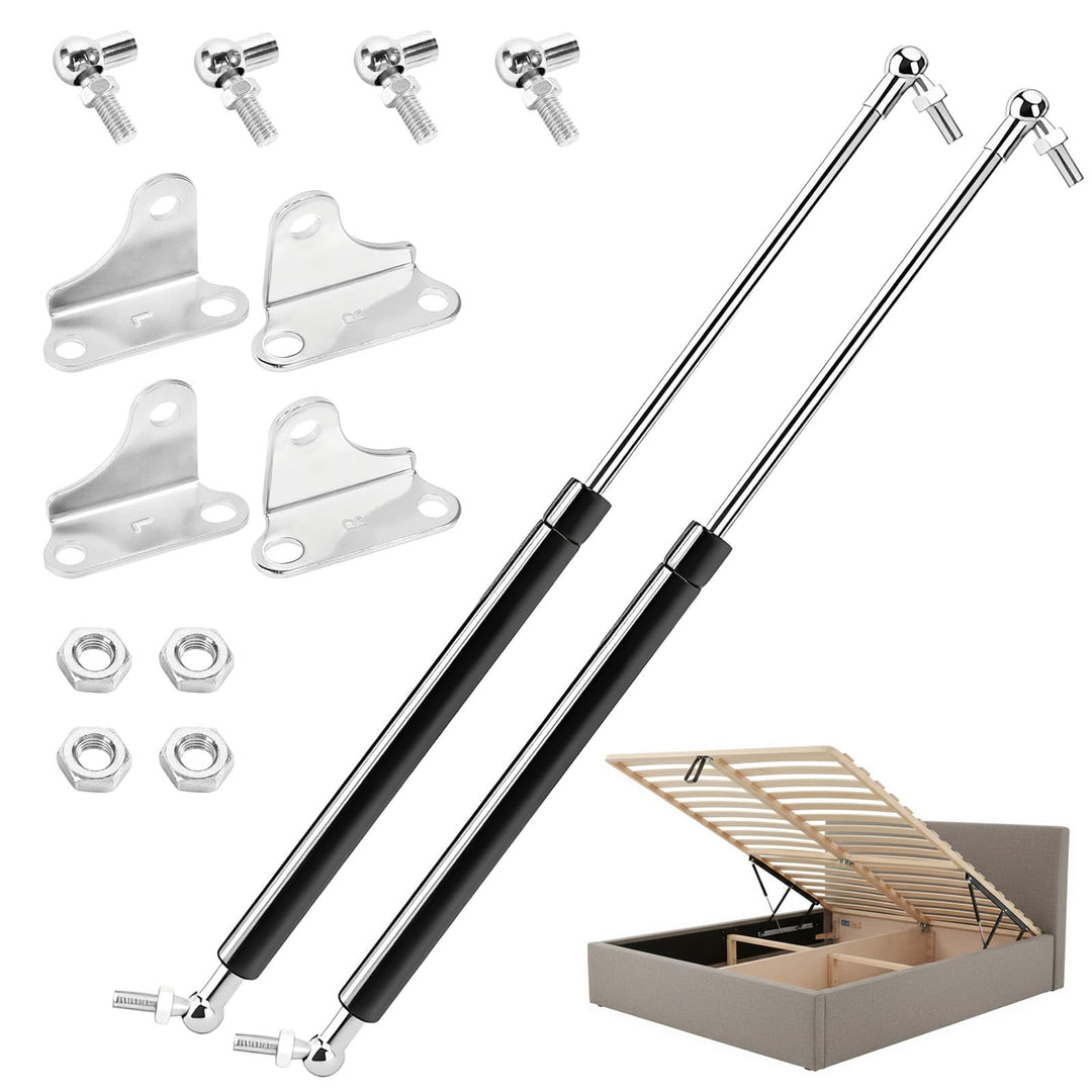 2 Stück Gasdruckfeder 200N Gasdruckdämpfer, 380mm (15 Zoll) 20kg Druckfeder mit L-förmigen Haltern,