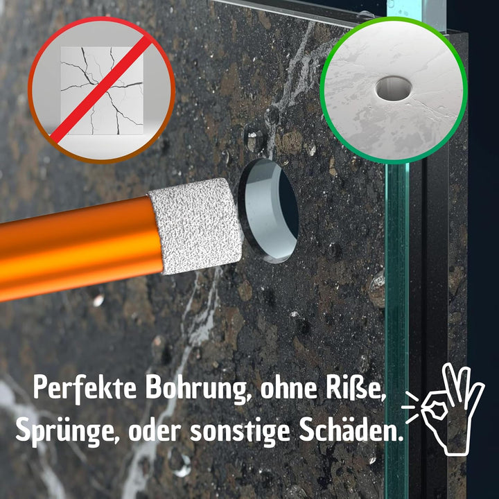 8X Fliesenbohrer Diamantbohrer Set 6mm, Glasbohrer Keramikbohrer Porzellanbohrer Feinsteinzeugbohrer