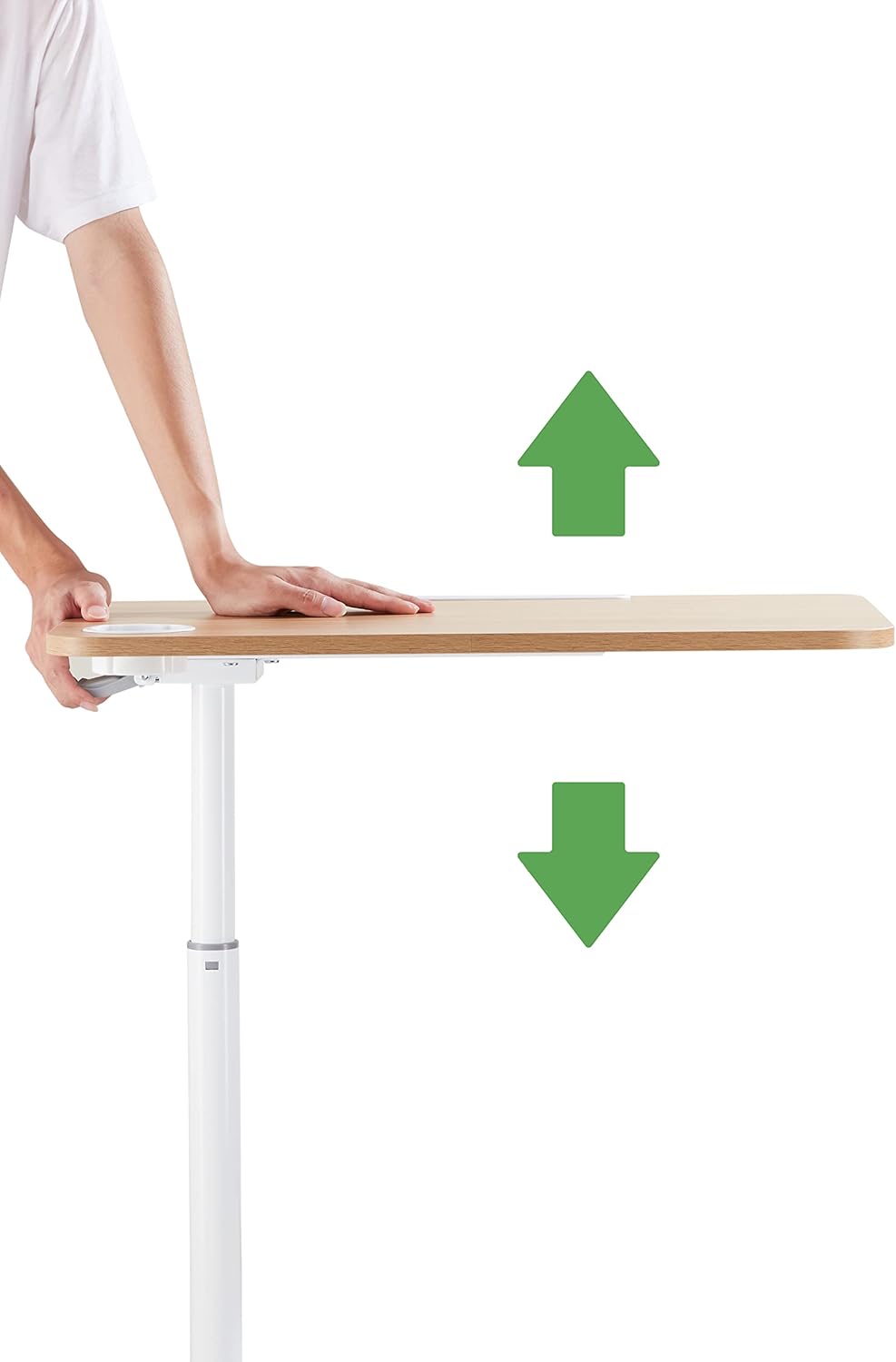 ETHU Höhenverstellbarer Beistelltisch mit 4 Rollen, Mobiler Stehpult & Laptoptisch, Überbett-Tisch f
