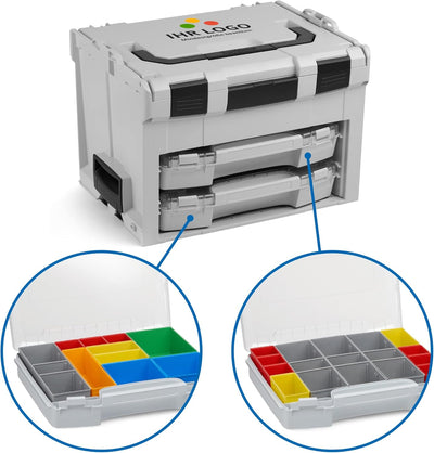 L-BOXX Sortimo LS BOXX 306 | inkl. i-BOXX 72 H3 & i-BOXX 72 I3 in Grau individuell anpassbar mit Ihr