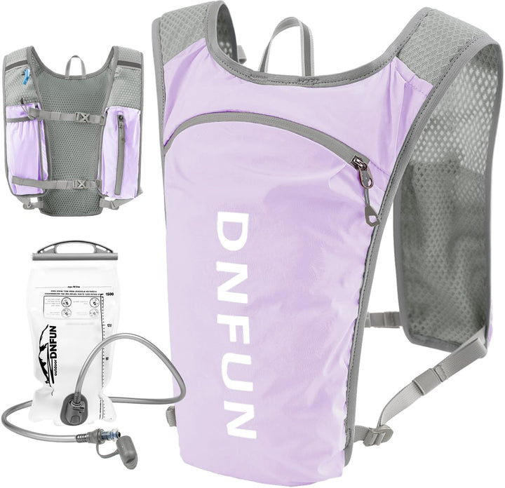 DNFUN Laufweste Damen Herren,verstellbare Trinkweste mit 1.5L Trinkflasche,5L Running Vest Trinkruck