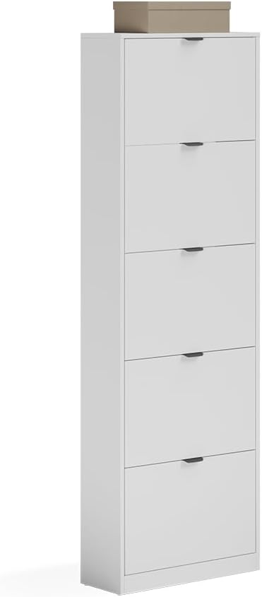 Vicco Schuhkipper Gizmo, Weiss, 59 x 181.1 cm mit 5 Fächern White/Black, White/Black