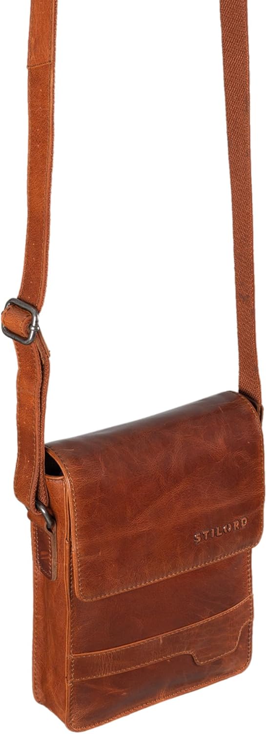 STILORD 'Sven' Herrenhandtasche Leder Umhängetasche klein Schultertasche Männer 8 Zoll Tablet Herren