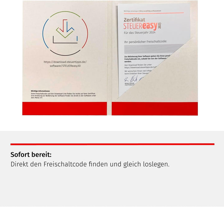 STEUEReasy 2025 für das Steuerjahr 2024 (Aktivierungscode per Post)