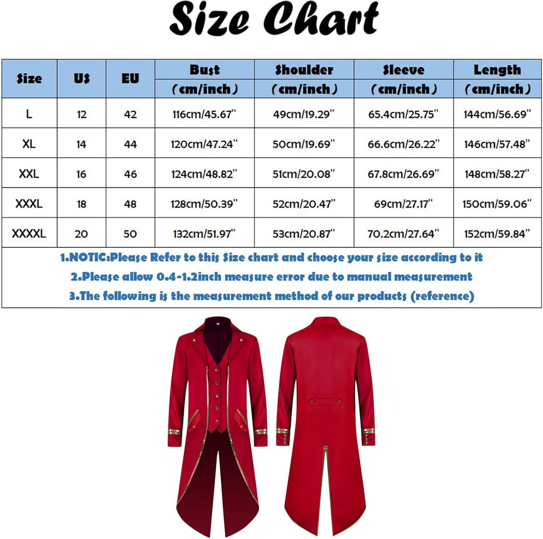 Viktorianische Steampunk Jacke für Herren Vintage Gothic Piraten Slim Fit Frack Wikinger Renaissance