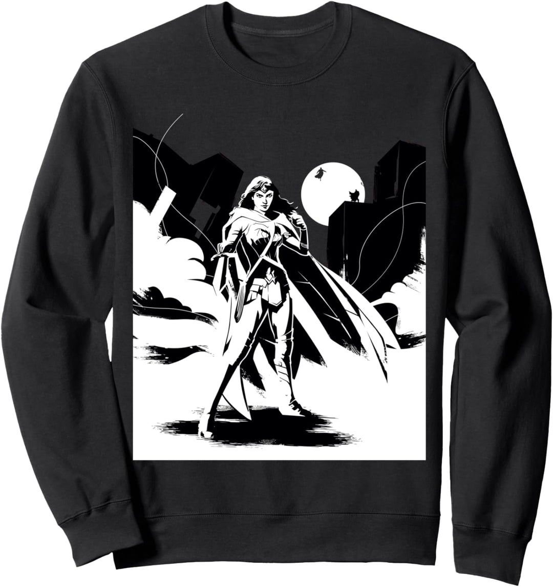 DC Batman V Superman Wonder Woman Splash Noir Sweatshirt