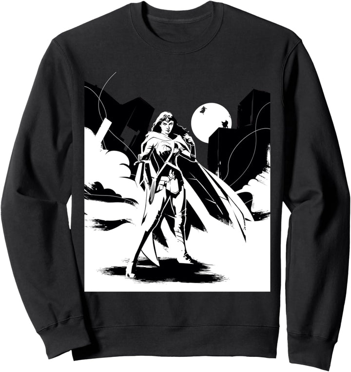 DC Batman V Superman Wonder Woman Splash Noir Sweatshirt