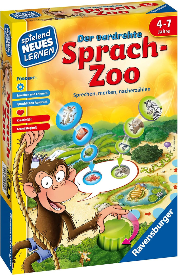Ravensburger 24945 - Der verdrehte Sprach-Zoo - Spielen und Lernen für Kinder, Lernspiel für Kinder