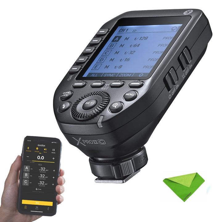 Godox XPro XProII-C Trigger für Canon, Godox Flash Wireless Transmitter TTL 2.4G HSS 1/8000S Bluetoo