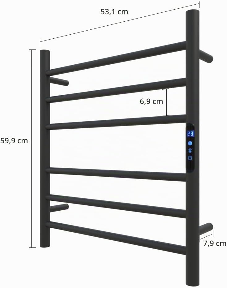 KWW Ferngesteuerter Handtuchwärmer für Badezimmer, 1–9-Stunden-Timer und Einstellbarer Temperatur, L