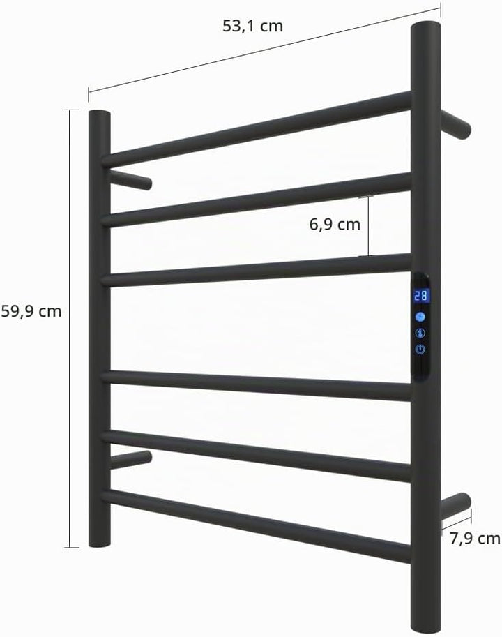 KWW Ferngesteuerter Handtuchwärmer für Badezimmer, 1–9-Stunden-Timer und Einstellbarer Temperatur, L
