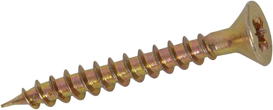 Fixman 640485 Gelb verzinkte Senkkopfschrauben 3.400-tlg, Gold