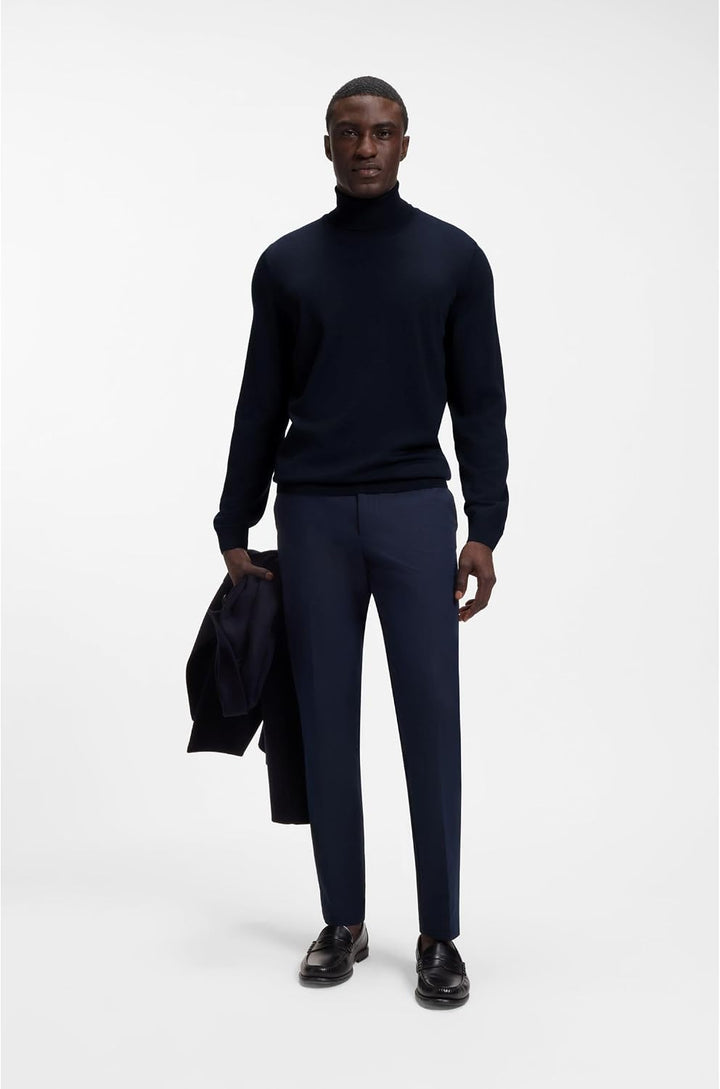 BOSS Herren Musso-P Slim-Fit Rollkragenpullover aus extrafeiner Merinowolle S Dunkelblau404, S Dunke