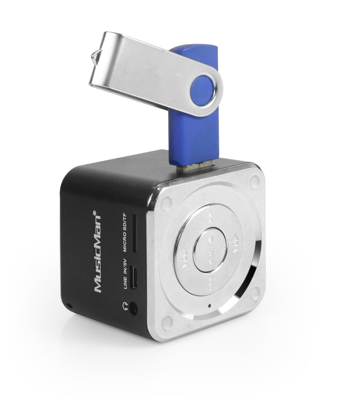 MusicMan TXX3527 Mini Soundstation (MP3 Player, Stereo Lautsprecher, Line In Funktion, SD/microSD Ka