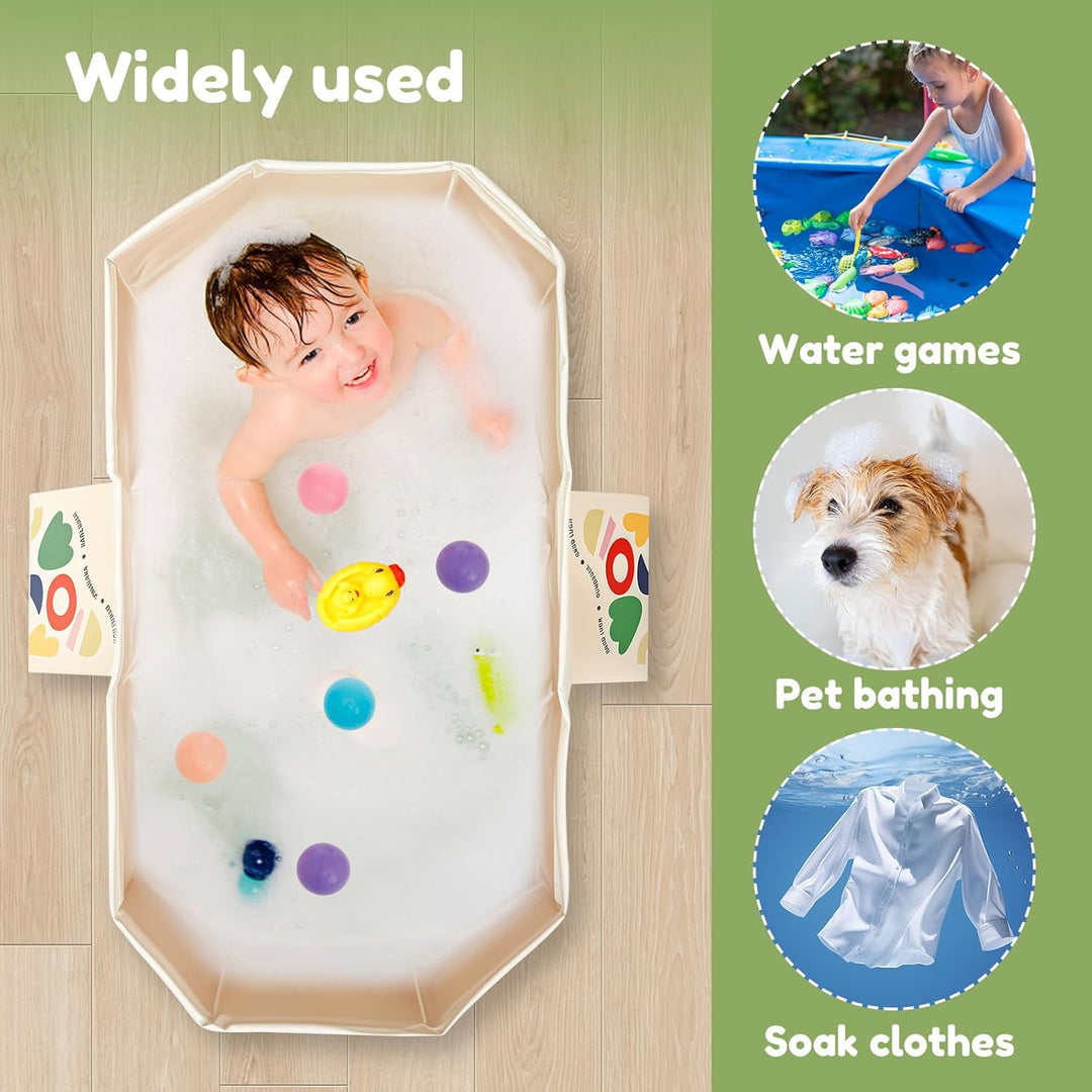 Faltbare Babybadewanne, Badewanne Kinder Grosse Kleinkindbadewanne Tragbares Duschbecken mit Newborn