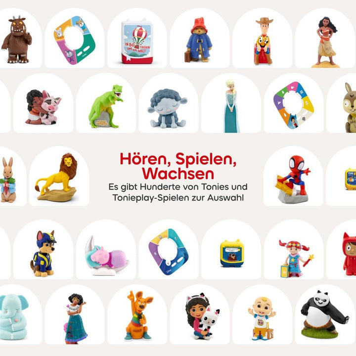 tonies Toniebox 2 Bundle Incl. 4 Tonies: Paw Patrol Rubble, Rocky, Marshall, Everest, Mondgrau, Audi