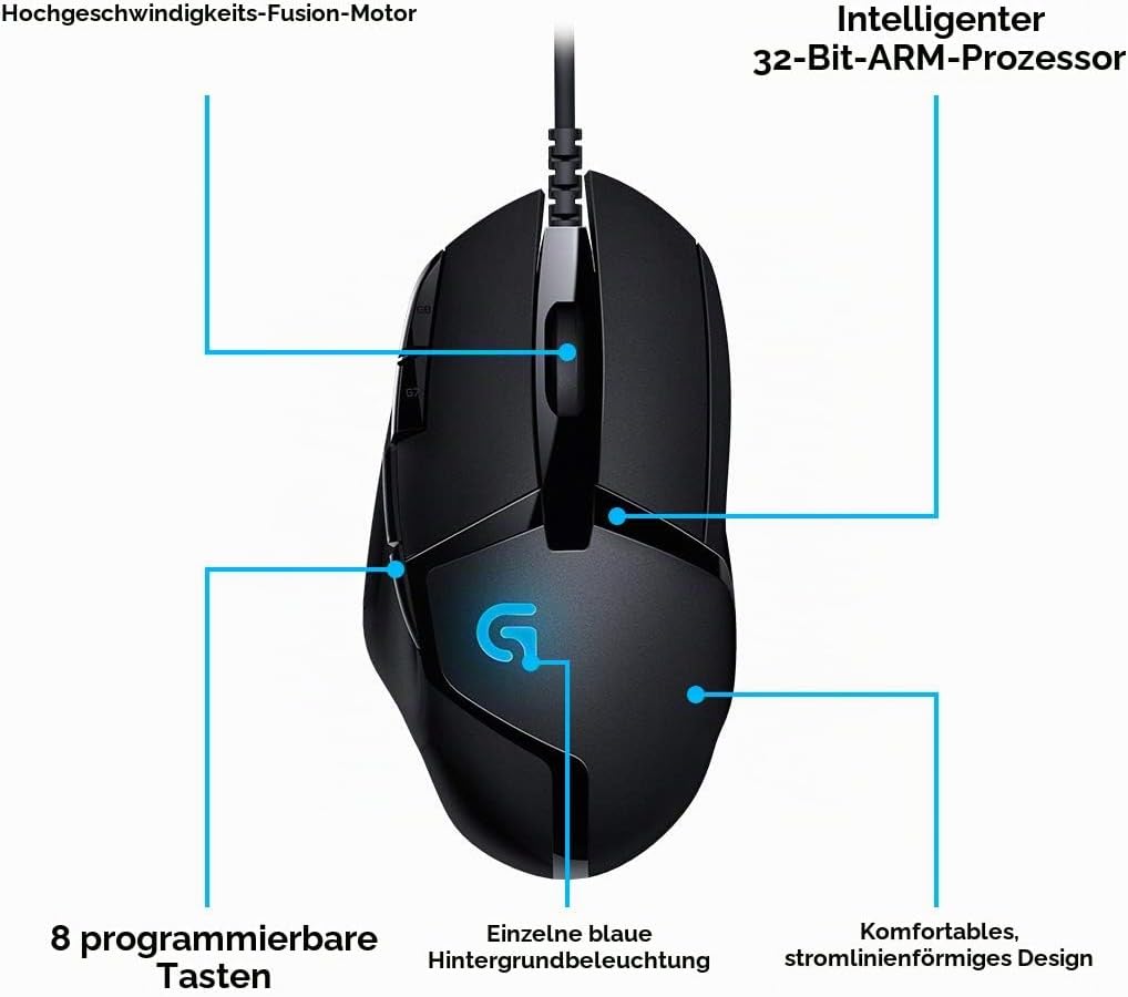 Logitech G402 Scroll-Rad, PC-Maus, PC/Mac, 2-Wege, Gaming Produkt