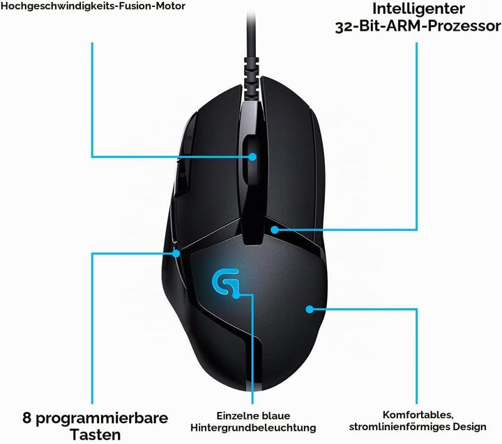 Logitech G402 Scroll-Rad, PC-Maus, PC/Mac, 2-Wege, Gaming Produkt