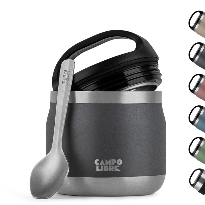 Campo Libre.® Lotta, Thermobehälter für Essen, Edelstahl Thermobecher Essen mit Löffel, Warmhaltebeh