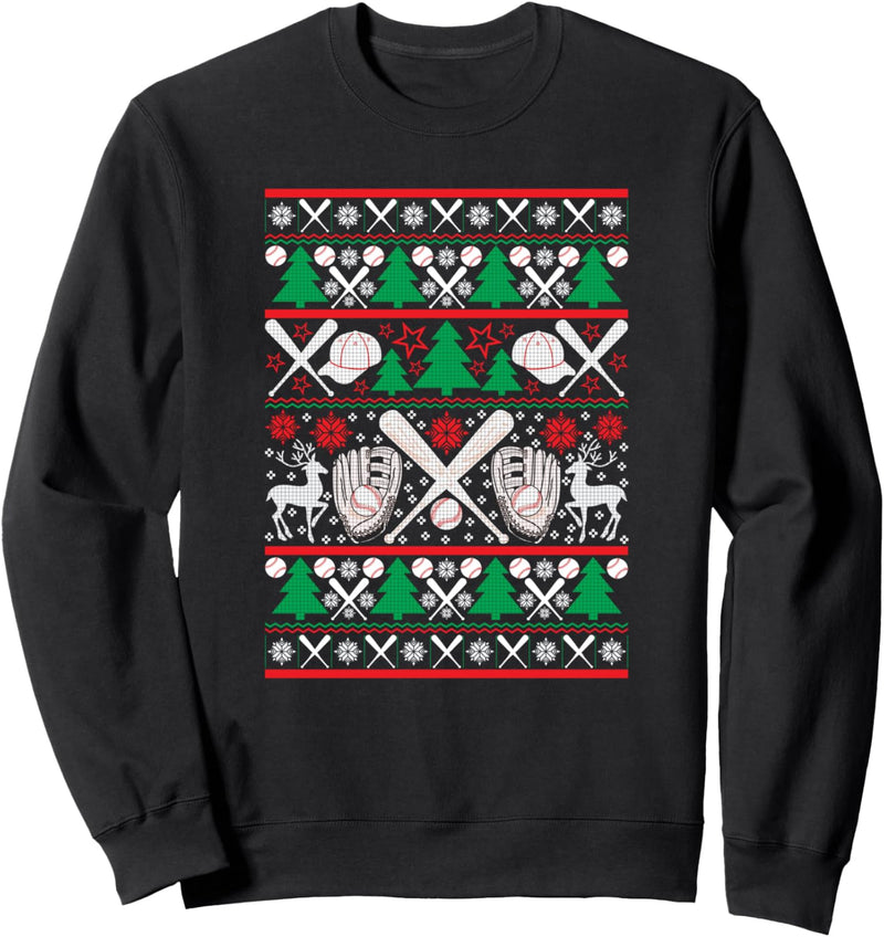 Baseball Christmas Shirt Ugly Christmas Funny Xmas Sports Sweatshirt