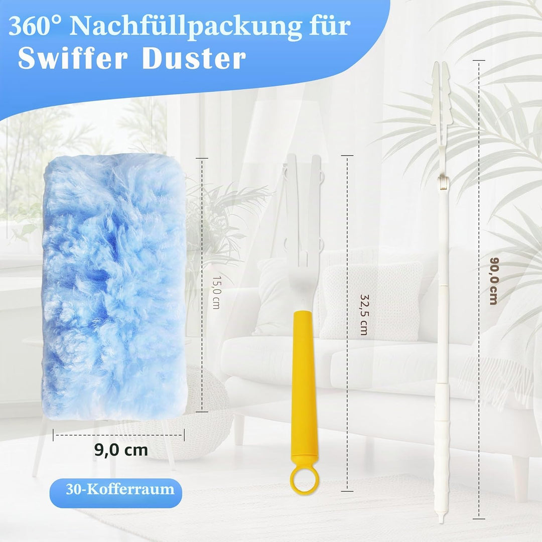 32 Stück für Swiffer Duster Staubmagnet Nachfüllpack Set, 360° für Swiffer staubmagnet nachfüllpack,