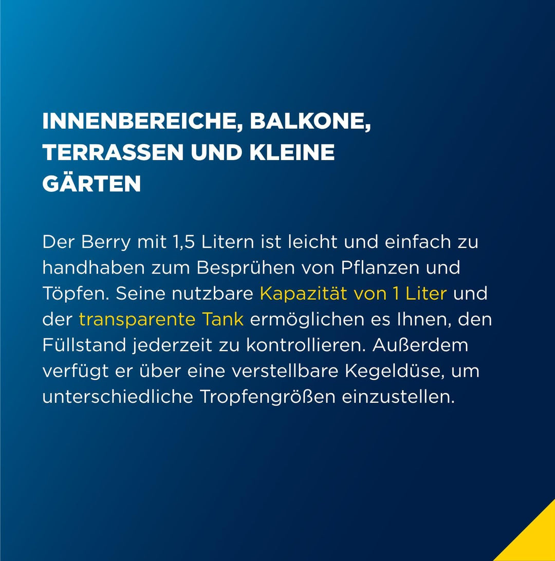 Drucksprüher für Pflanzen, Garten und Reinigung - 1L - Verstellbare Düse - Durchsichtiger Tank - Erg
