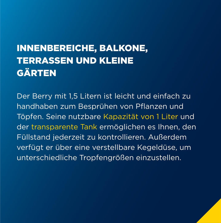 Drucksprüher für Pflanzen, Garten und Reinigung - 1L - Verstellbare Düse - Durchsichtiger Tank - Erg