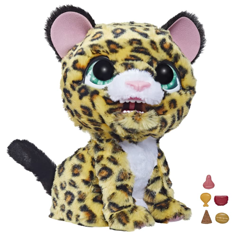 Nerf furReal Lil' Wilds, Lolly der Leopard, elektronisches animatronisches Plüschtier mit über 40 Ge