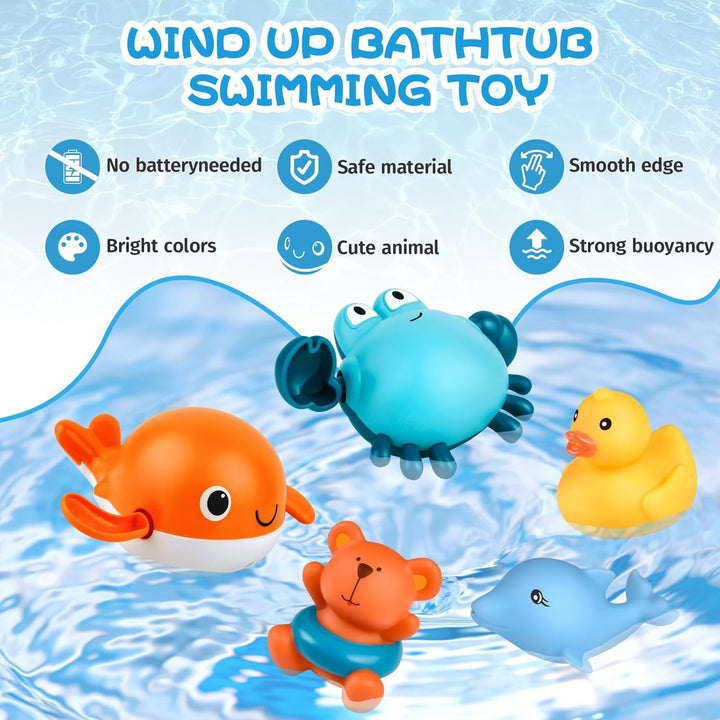 twoonto Badespielzeug, Aufziehbarem Badespielzeug Magnetische Angelspiele Badespielzeug Schwimmendes