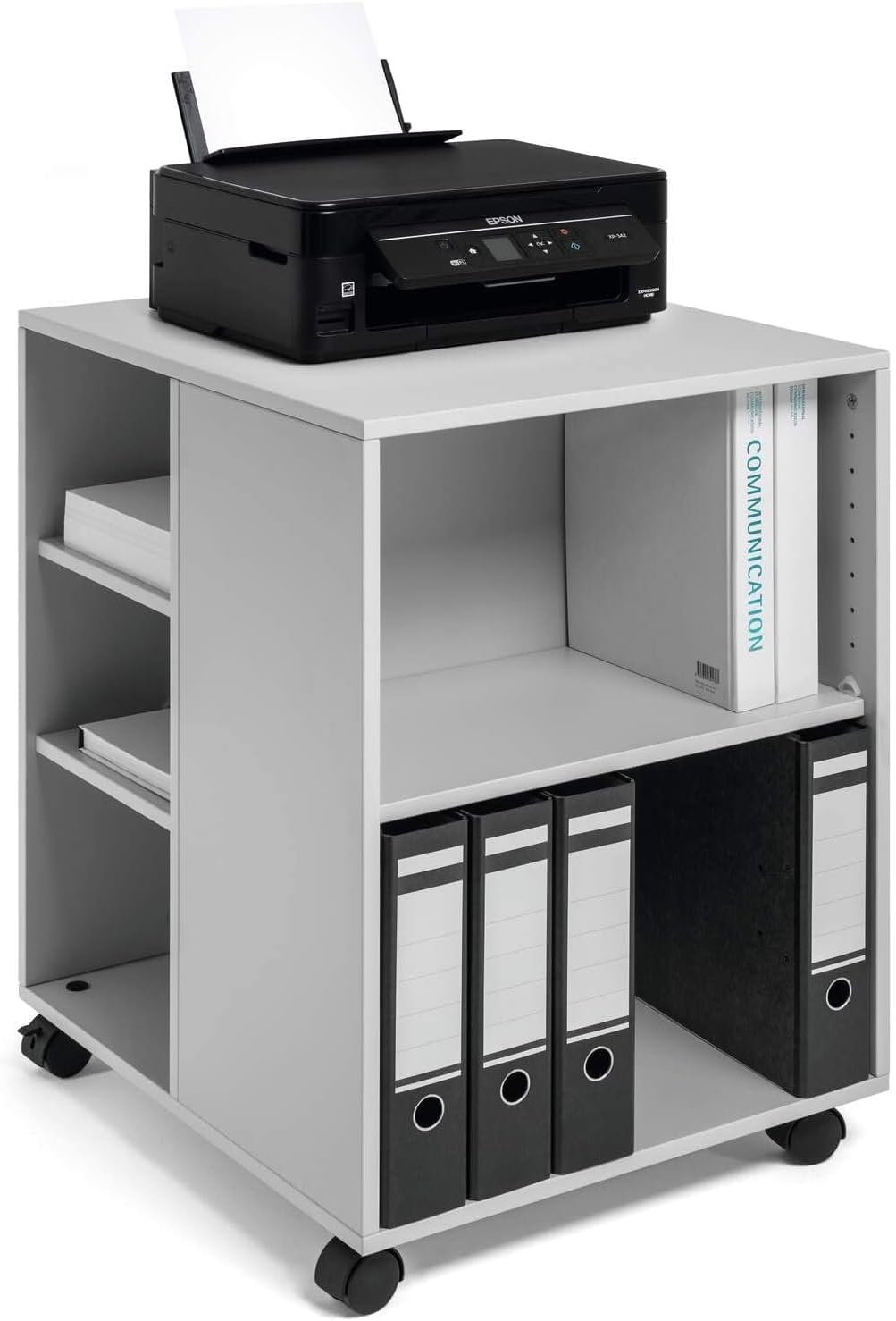 Durable Multifunktions-Wagen 74/59, 3-seitig offen mit 6 Regalböden (528 x 748 x 592 mm), grau, 3113