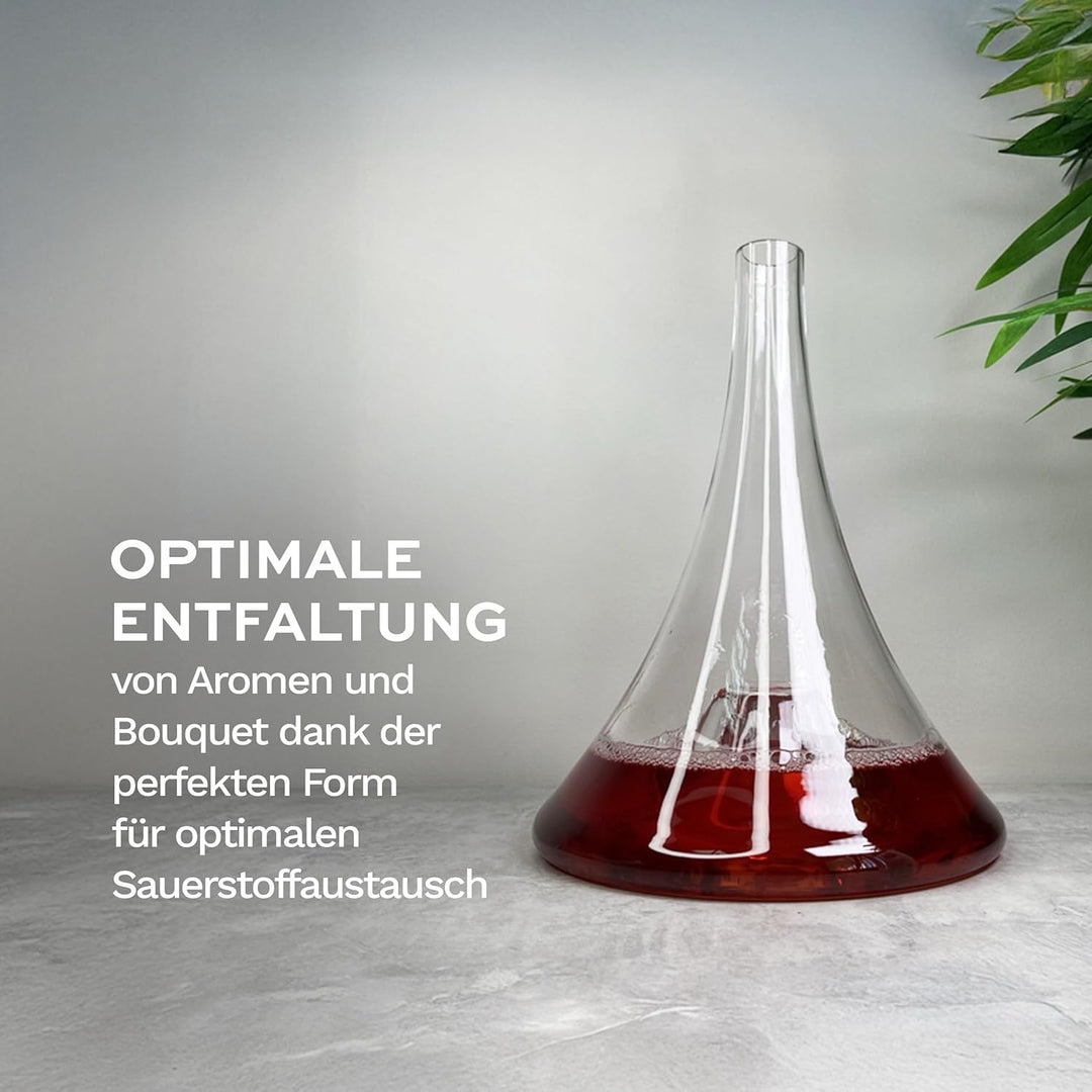 Stölzle Lausitz Dekanter Erebus Vulkanos 1,5 l – Eleganter Rotwein Dekantierer für optimale Aromenen
