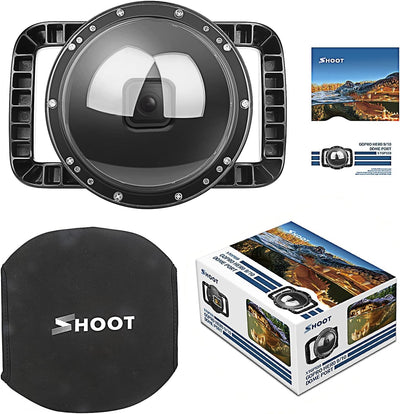 D&F Unterwasser Dome Port für GoPro Hero 11 Black/Hero 10 Black/Hero 9 Black, Integrierter Gehäuseku