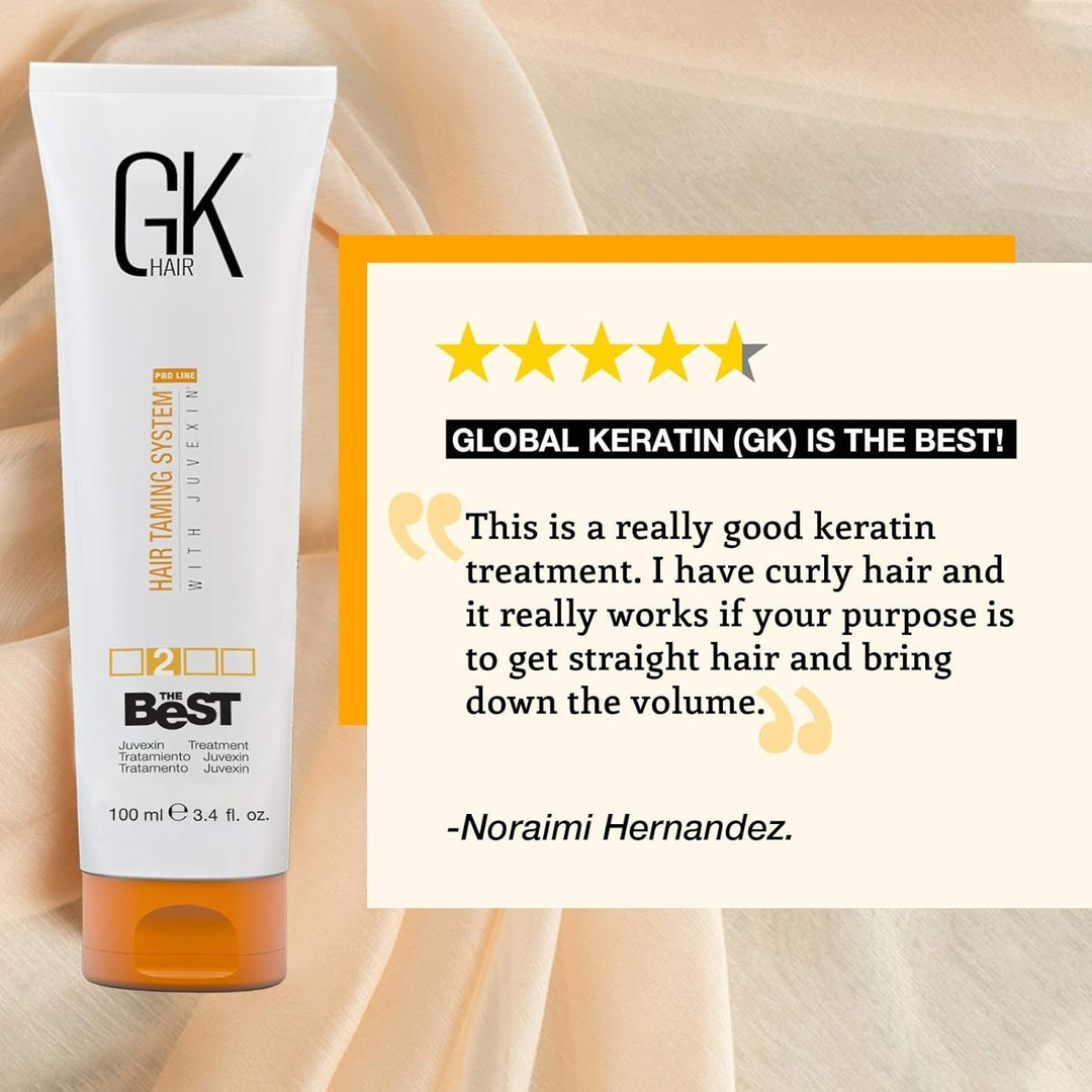 GK HAIR Global Keratin The Best (3.4 Fl Oz/100ml) Glättende Keratin-Haarbehandlung - Professionelle