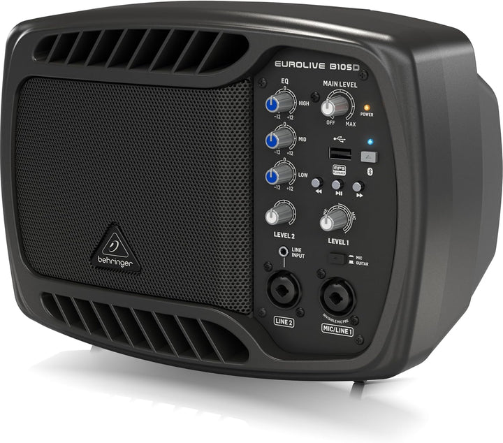 Behringer B105D Ultrakompakter 50-Watt-PA/Monitor-Lautsprecher mit MP3-Player und Bluetooth-Audio-St