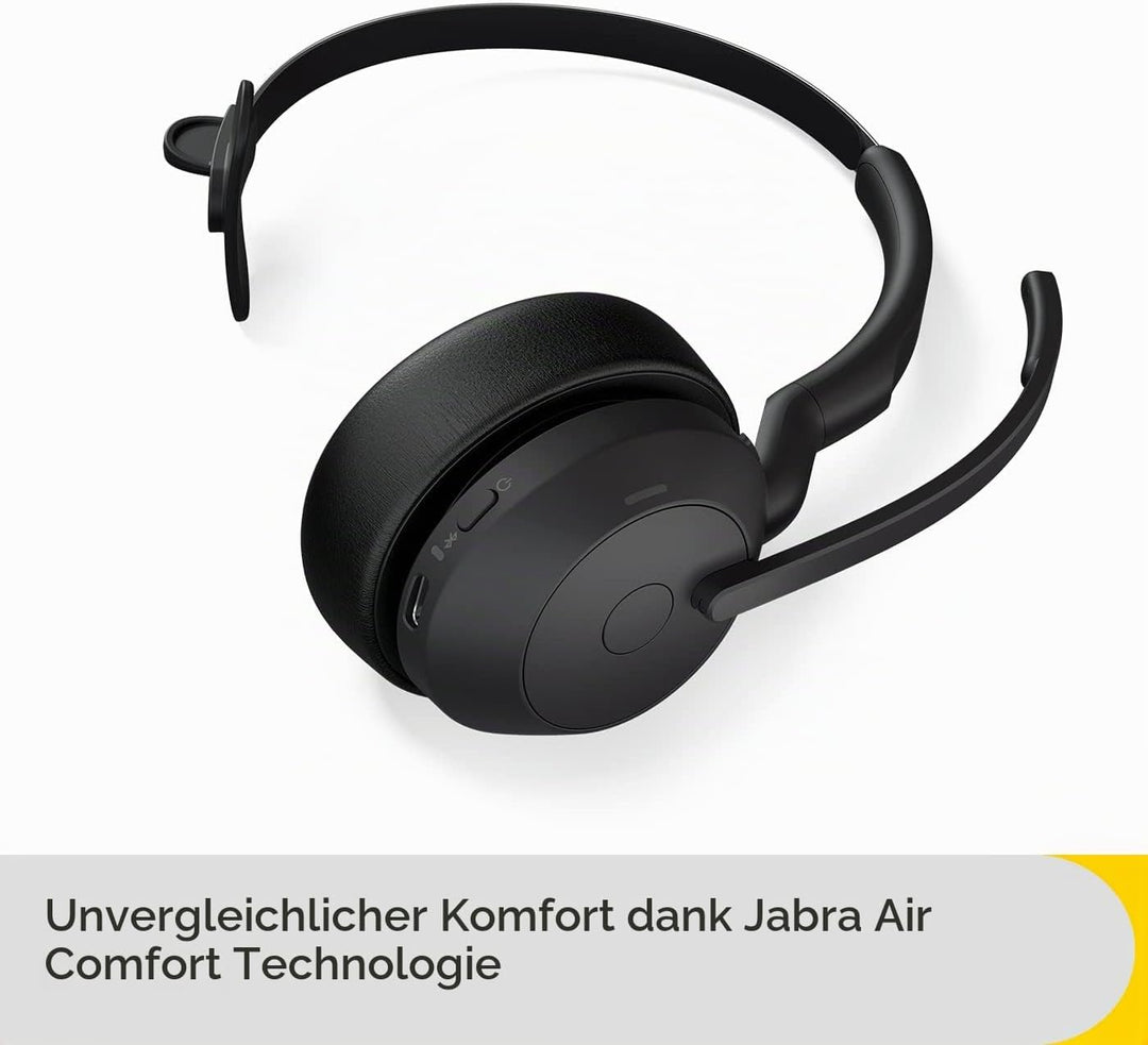 Jabra Evolve2 55 - schnurloses Mono-Headset mit Jabra Air Comfort - Mikrofone mit Geräuschunterdrück