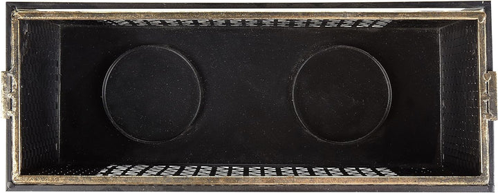 Moderner Kerzenhalter mit Verzierungen aus Metall 41 x 26 cm in Gold Amami