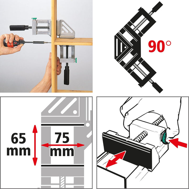 wolfcraft Spannmobil - Eckenspanner I 3415000 I Für vielseitiges und schnelles Spannen - die "dritte