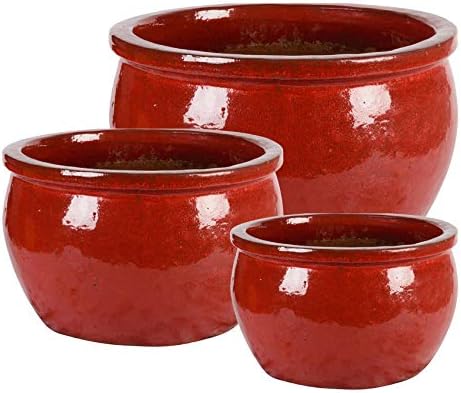 TucanoHamburg Blumentopf, Modell Bamboo in rot 50x32cm, frostfest