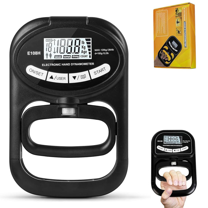 Digitaler Handkraftmessgerät,180KG Grip Strength Tester,Elektronischer Griffkraft Messer,Hand Dynamo