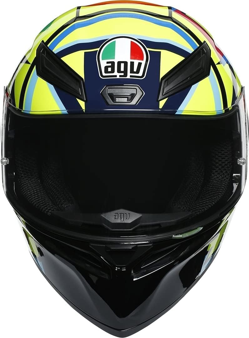 AGV Unisex-Adult K1 E2205 TOP Motorrad Helm, Gelb/Blau/Rot, XL