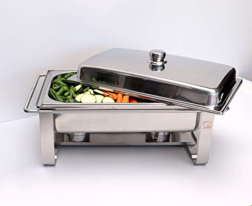 APS Chafing Dish „Caterer Pro“ - Premium Speisenwärmer, einem Wasserbecken, 2 Brennpastenbehälter un