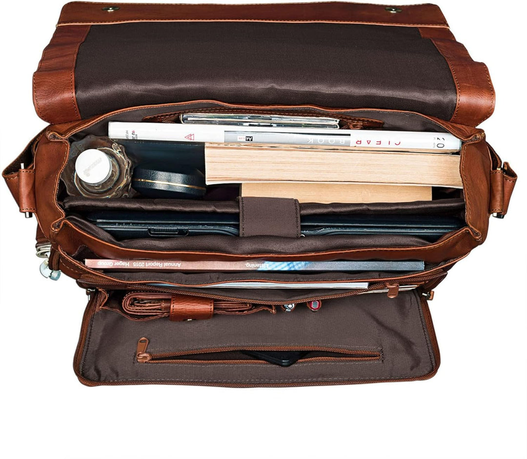 STILORD 'Nick' Umhängetasche Leder Herren Damen Unitasche 15.6 Zoll Laptoptasche Aktentasche Bürotas