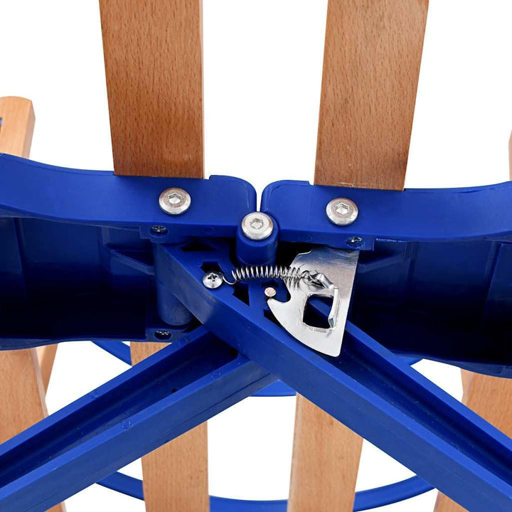 vidaXL Holzschlitten Lehne Holz 119 cm Rodel Schlitten Klappschlitten Kinder Blau mit Rückenlehne, B