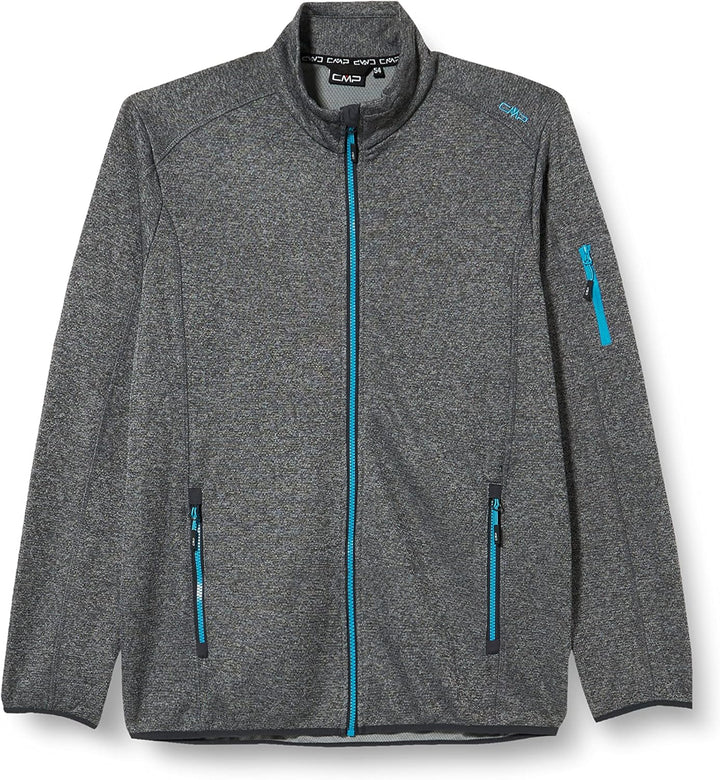 CMP Leichte Fleece-Strickjacke mit Netz, ANTRACITE-CEMENTO